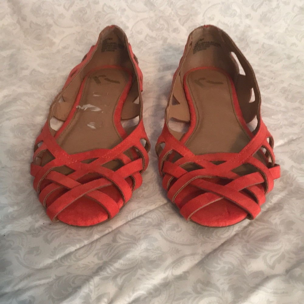 Report Orange suede sandals